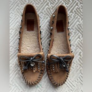 Coach Brown Moccasins with Black Accents